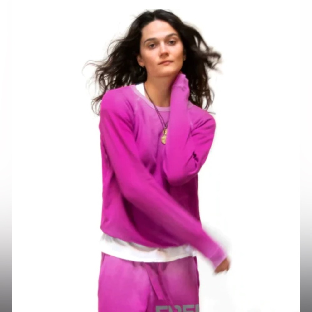 freecity Lucky Rabbit Sweatshirt- Hot Fuschia Rabbit